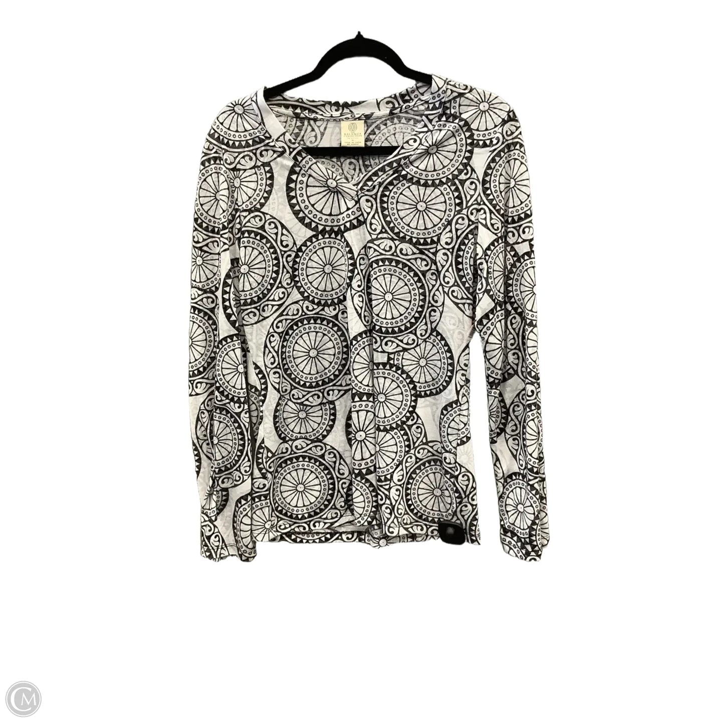 Top Long Sleeve By Balance Collection In Black & White, Size: Xl