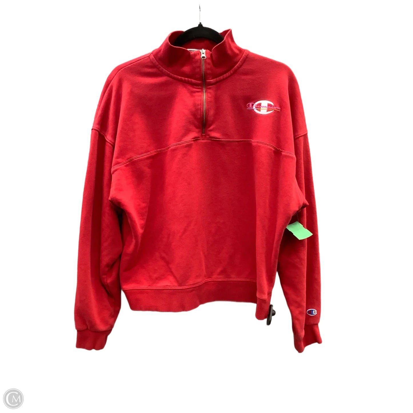 Athletic Sweatshirt Collar By Champion In Red, Size: L