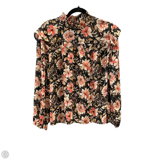 Top Long Sleeve By Maurices In Floral Print, Size: L