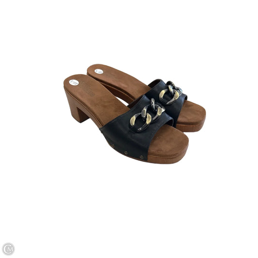 Sandals Heels Block By White Mountain In Black & Brown, Size: 11