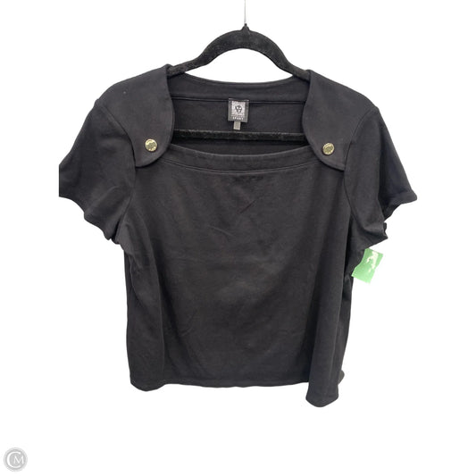 Top Short Sleeve By Anne Klein In Black, Size: Xl