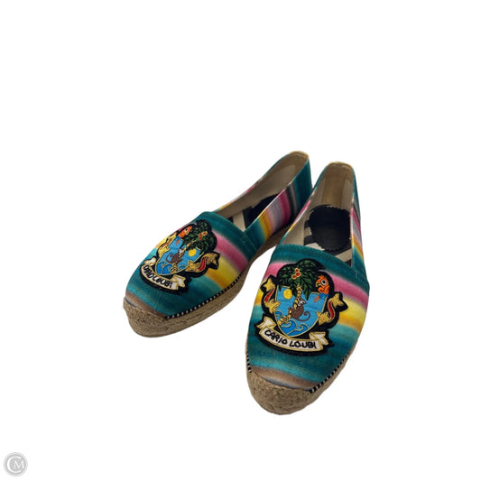 Shoes Luxury Designer By Christian Louboutin In Rainbow Print, Size: 7.5