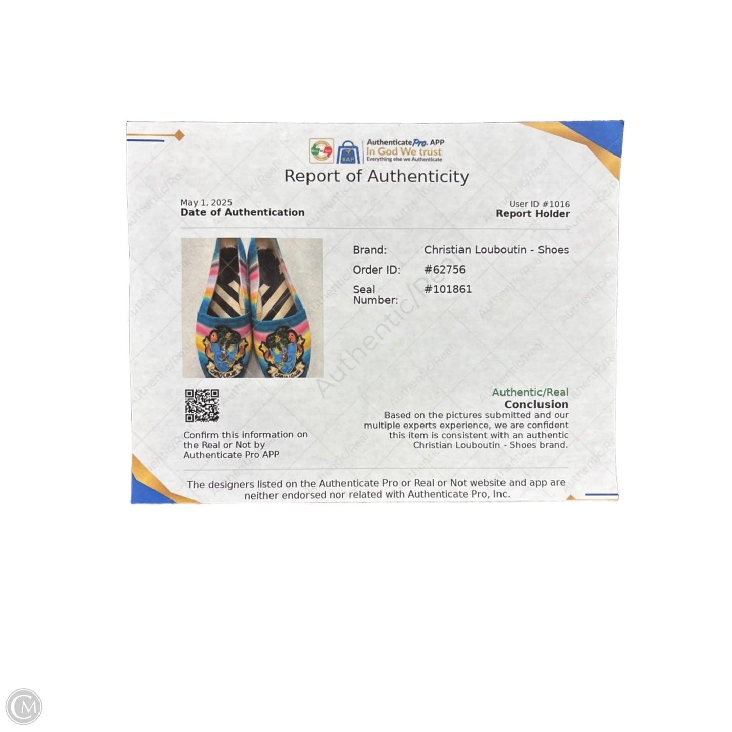 Shoes Luxury Designer By Christian Louboutin In Rainbow Print, Size: 7.5