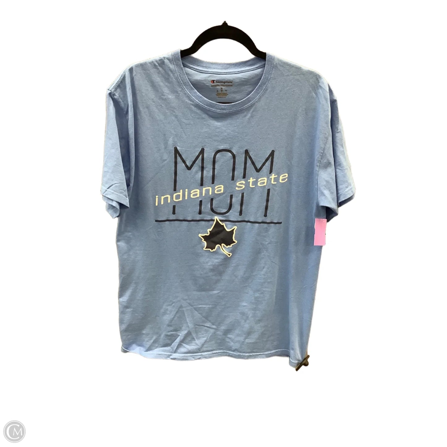 Athletic Top Short Sleeve By Champion In Blue, Size: M