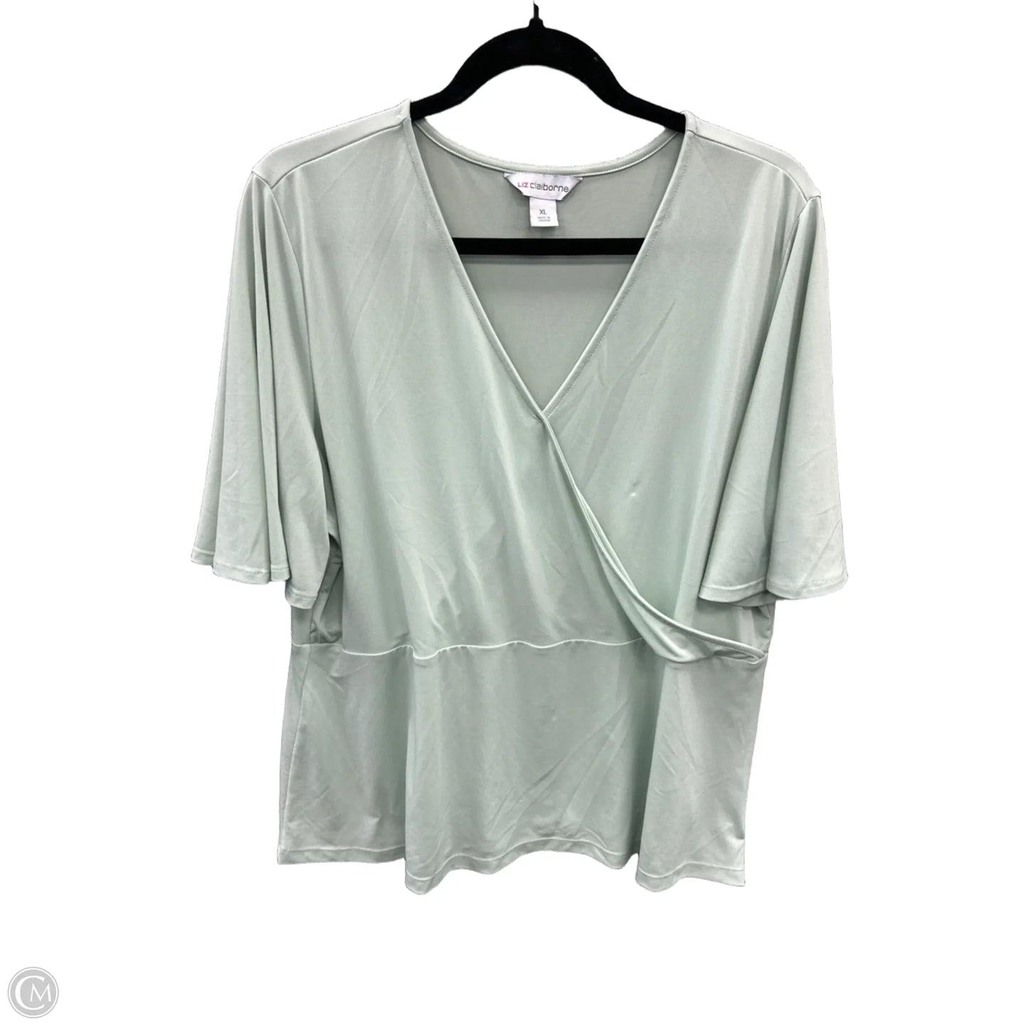 Top Short Sleeve By Liz Claiborne In Green, Size: Xl