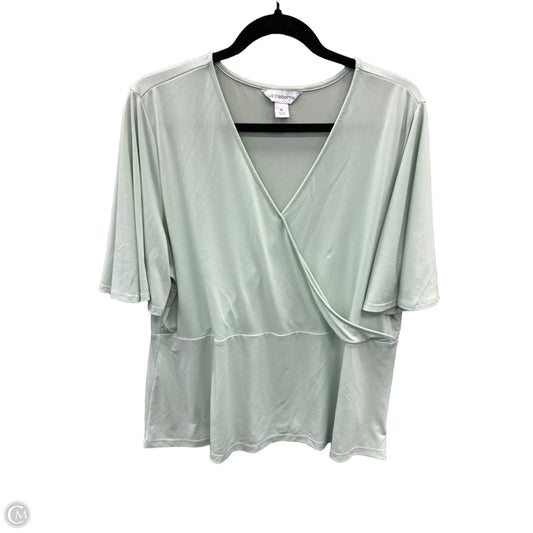 Top Short Sleeve By Liz Claiborne In Green, Size: Xl
