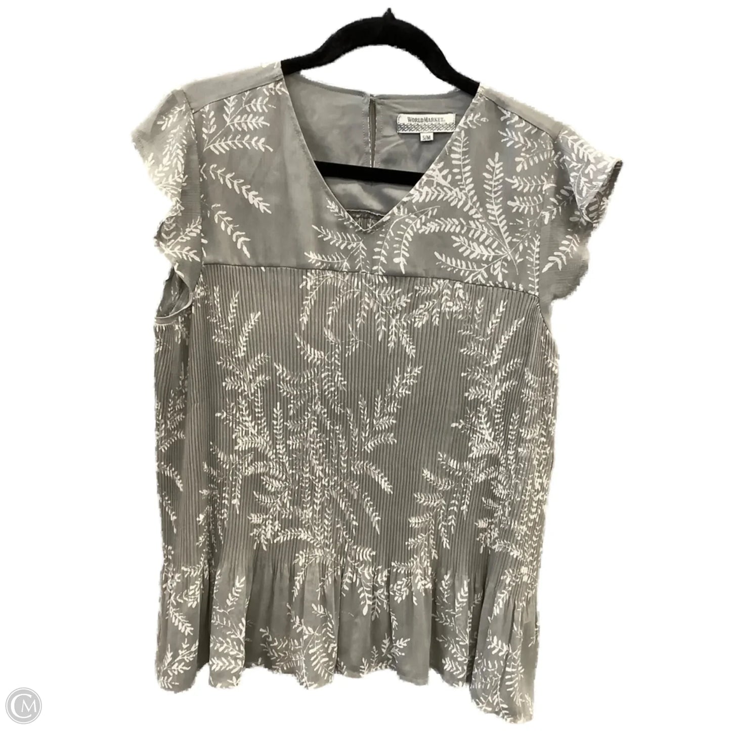 Top Short Sleeve By World Market In Grey, Size: S