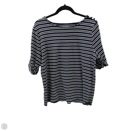 Top Short Sleeve By Cj Banks In Blue & White, Size: 1x