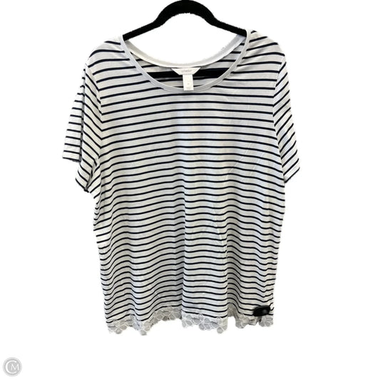 Top Short Sleeve By Cj Banks In Striped Pattern, Size: 2x