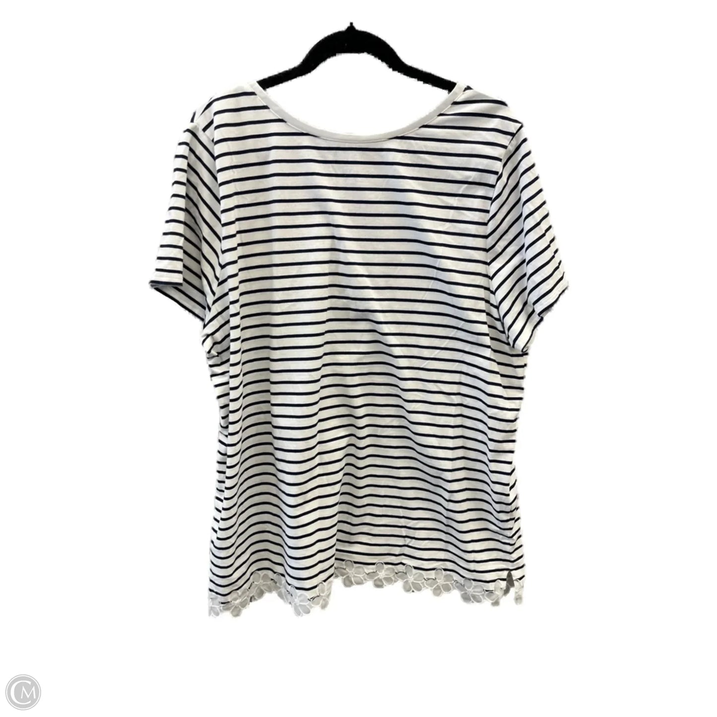 Top Short Sleeve By Cj Banks In Striped Pattern, Size: 2x