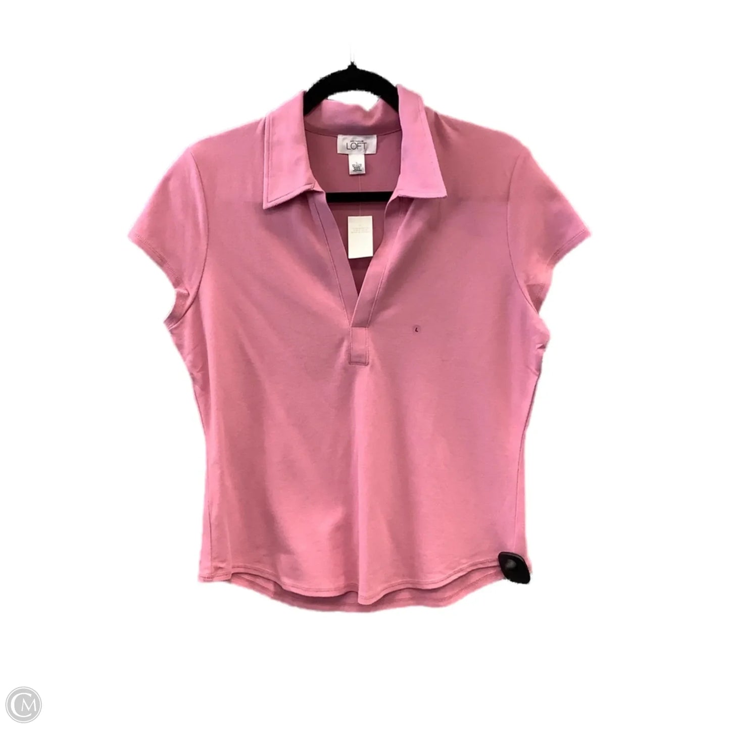 Top Short Sleeve By Loft In Pink, Size: L