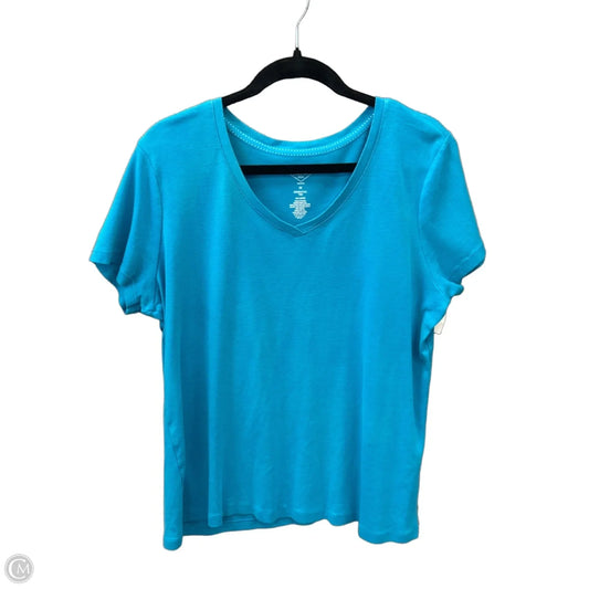 Top Short Sleeve Basic By St Johns Bay In Blue, Size: 1x