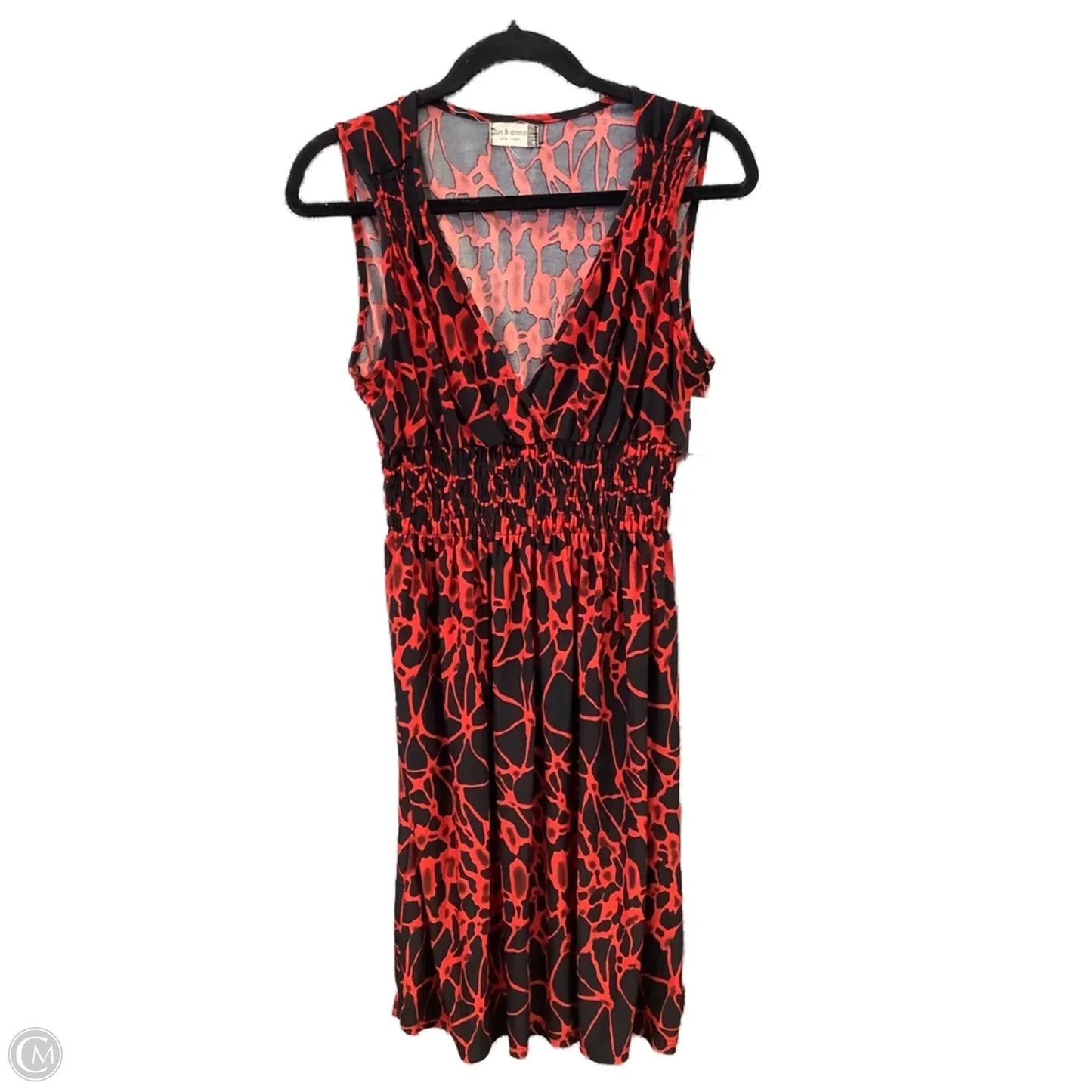Dress Casual Midi By Jon And Anna In Black & Red, Size: 1x