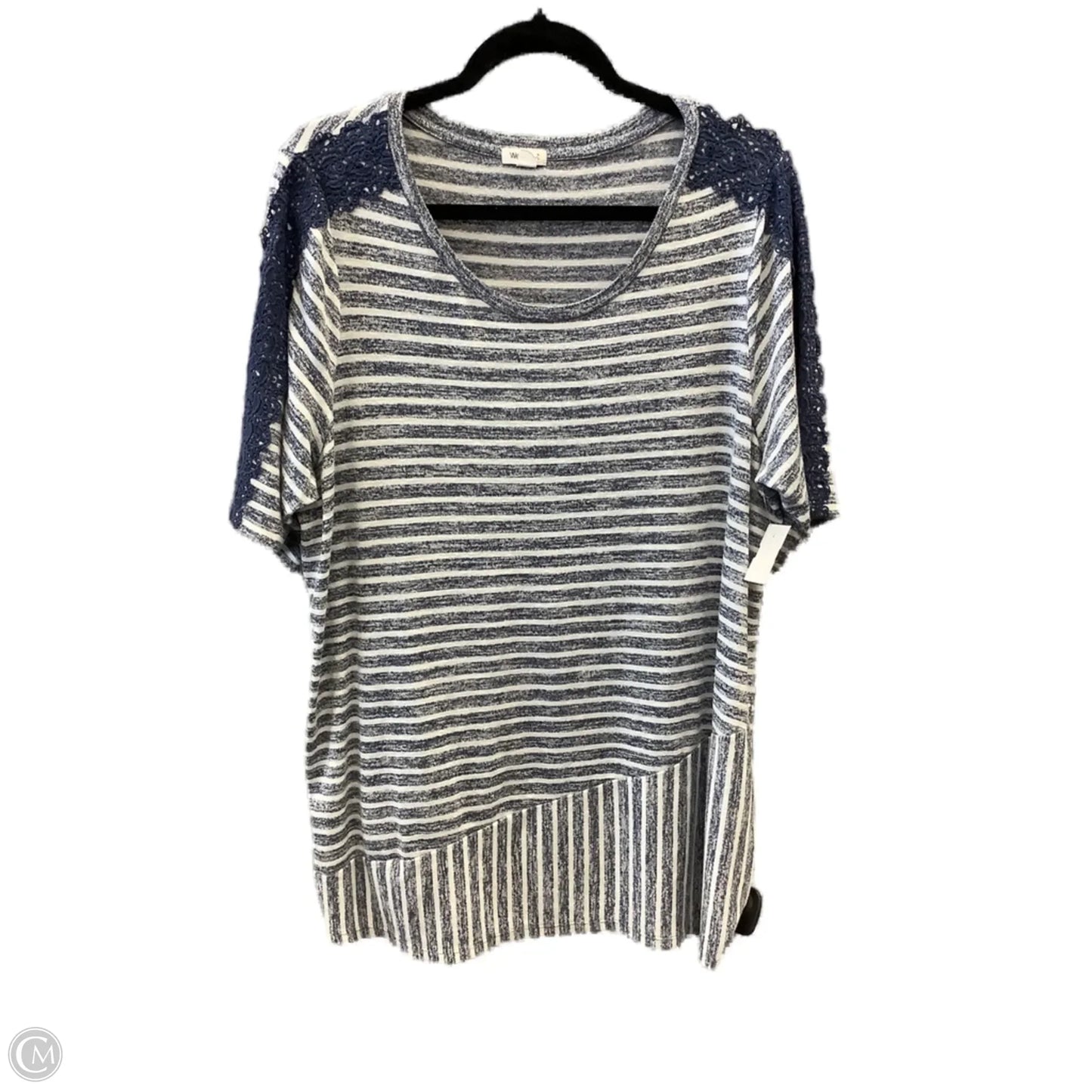 Top Short Sleeve By Westport In Striped Pattern, Size: 2x