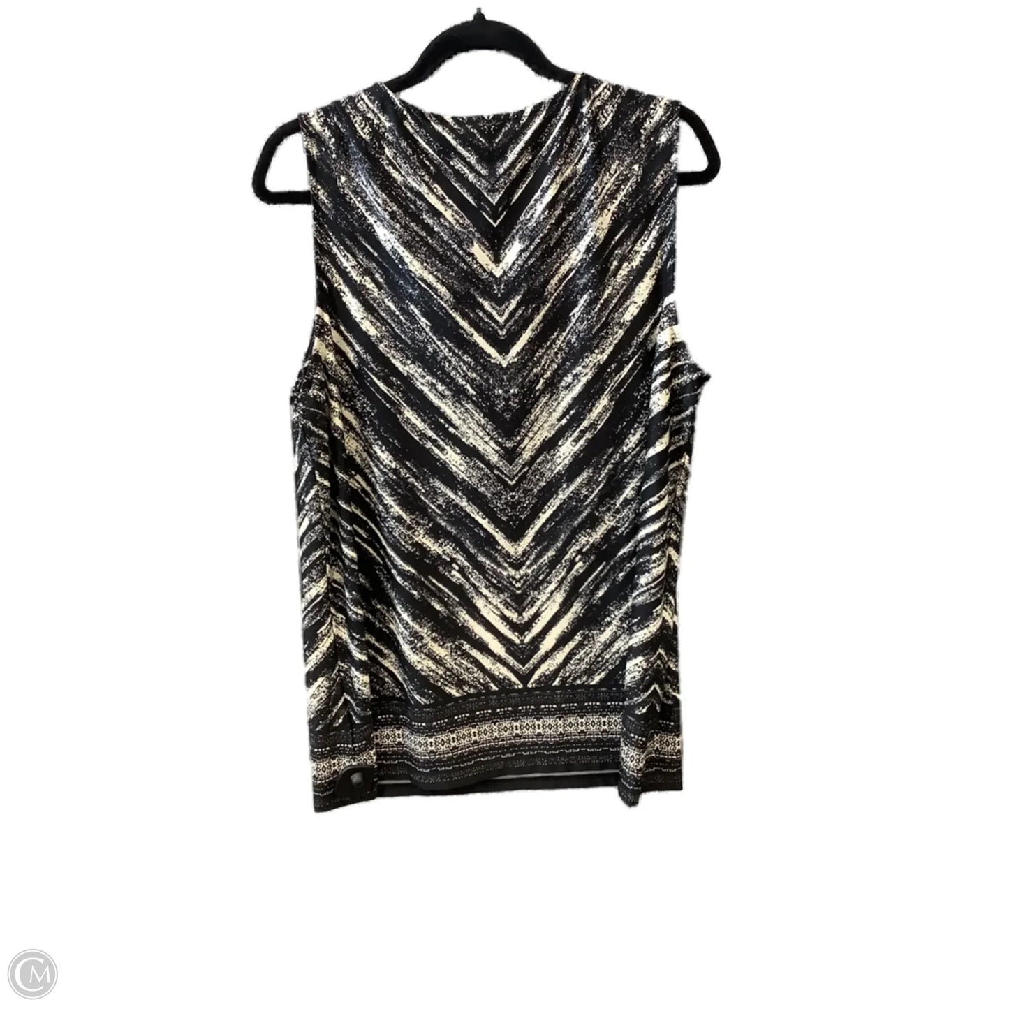 Top Sleeveless By 89th And Madison In Black & Cream, Size: Xl
