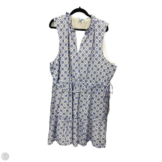 Dress Casual Midi By Draper James In Blue & White, Size: 3x