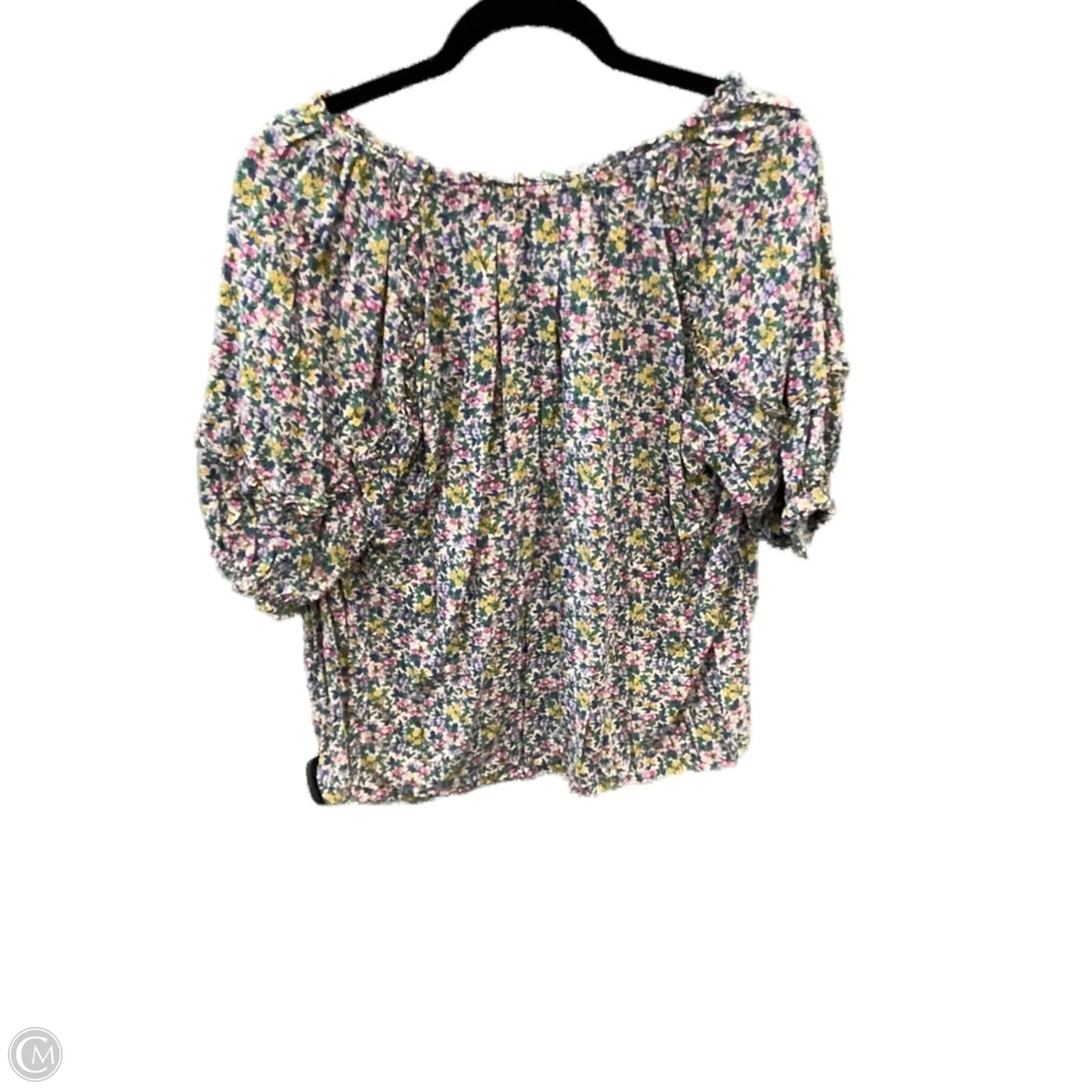 Top Short Sleeve By Loft In Floral Print, Size: L