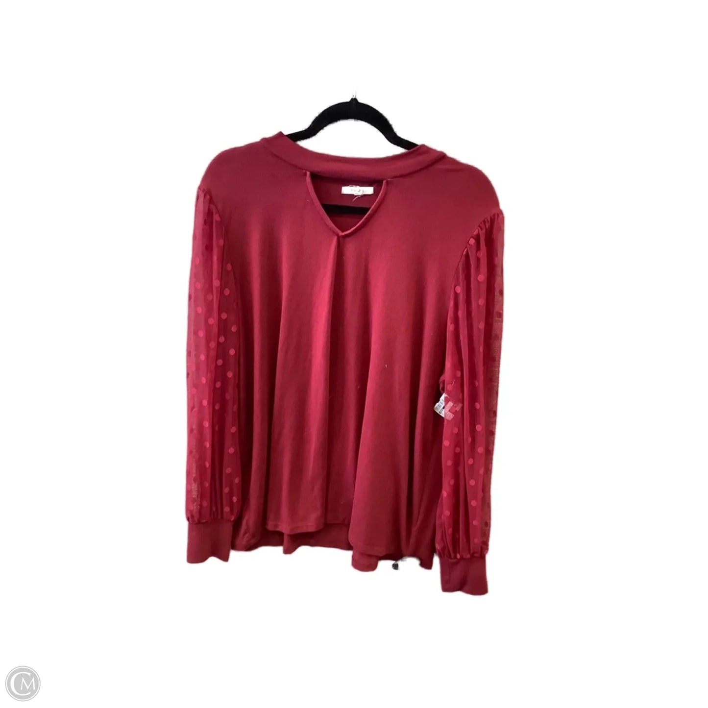 Top Long Sleeve By Maurices In Red, Size: 1x