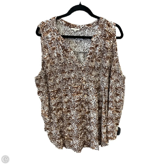 Top Sleeveless By Jodifl In Animal Print, Size: 3x