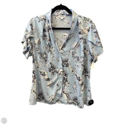 Top Short Sleeve By Calvin Klein In Blue, Size: Xl
