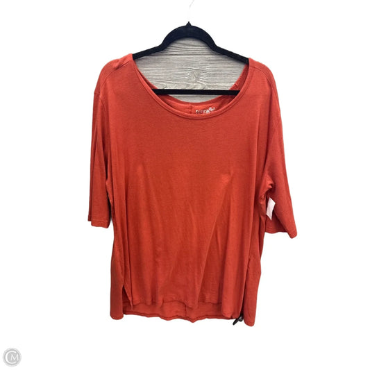Top Long Sleeve Basic By Terra & Sky In Orange, Size: 1x