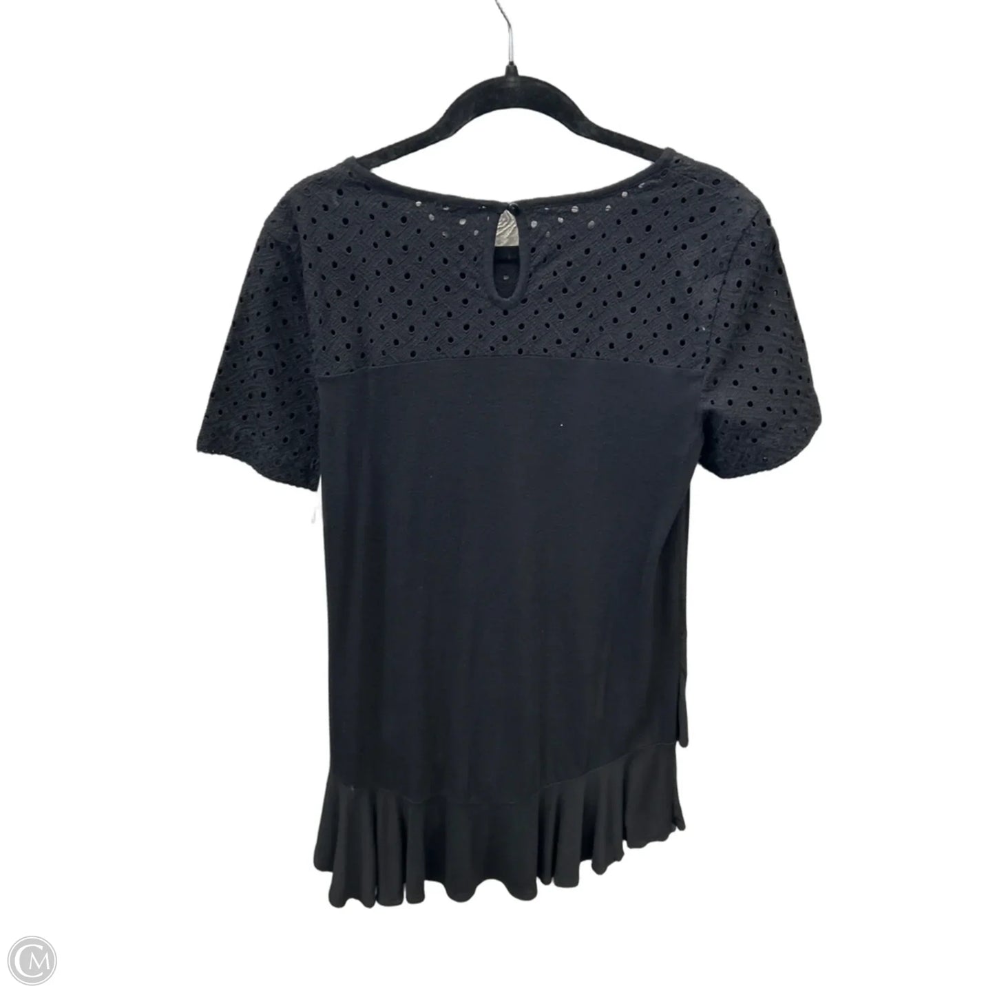 Tunic Short Sleeve By Halogen In Black, Size: M