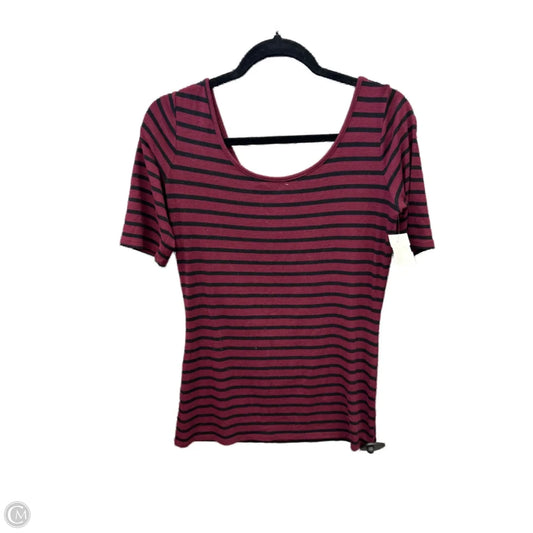 Top Short Sleeve By Decree In Striped Pattern, Size: L