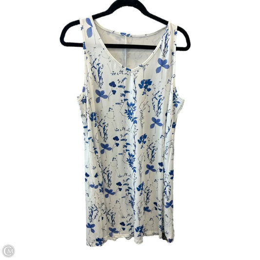 Dress Casual Midi By Clothes Mentor In Blue & White, Size: Xl