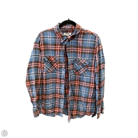 Top Long Sleeve By Clothes Mentor In Plaid Pattern, Size: L