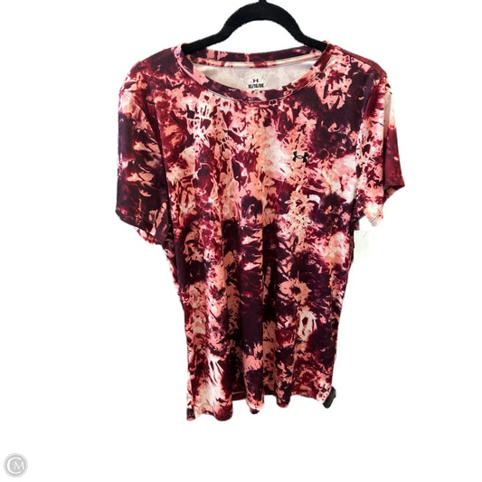 Athletic Top Short Sleeve By Under Armour In Pink & Red, Size: Xl