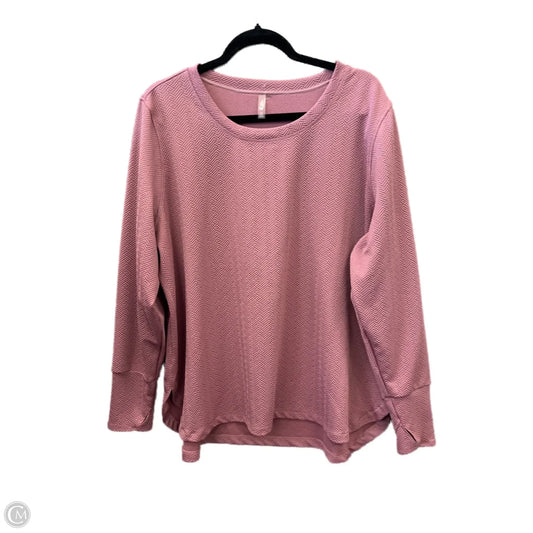 Athletic Sweatshirt Crewneck By Mta Pro In Pink, Size: 2x