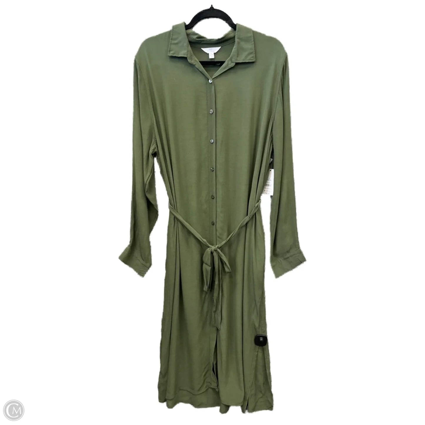 Dress Casual Midi By Time And Tru In Green, Size: L