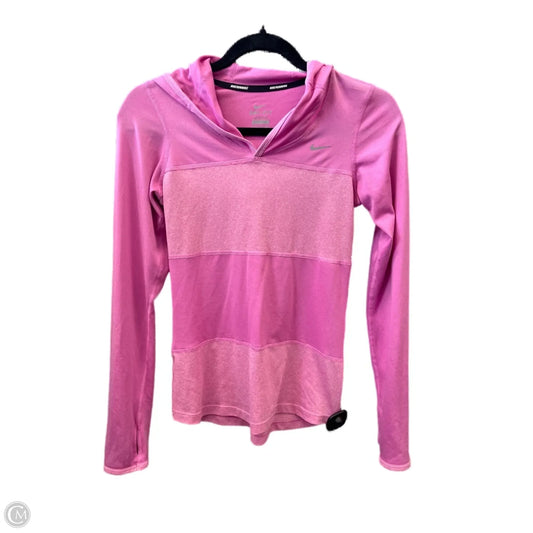 Athletic Top Long Sleeve Hoodie By Nike Apparel In Pink, Size: Xs