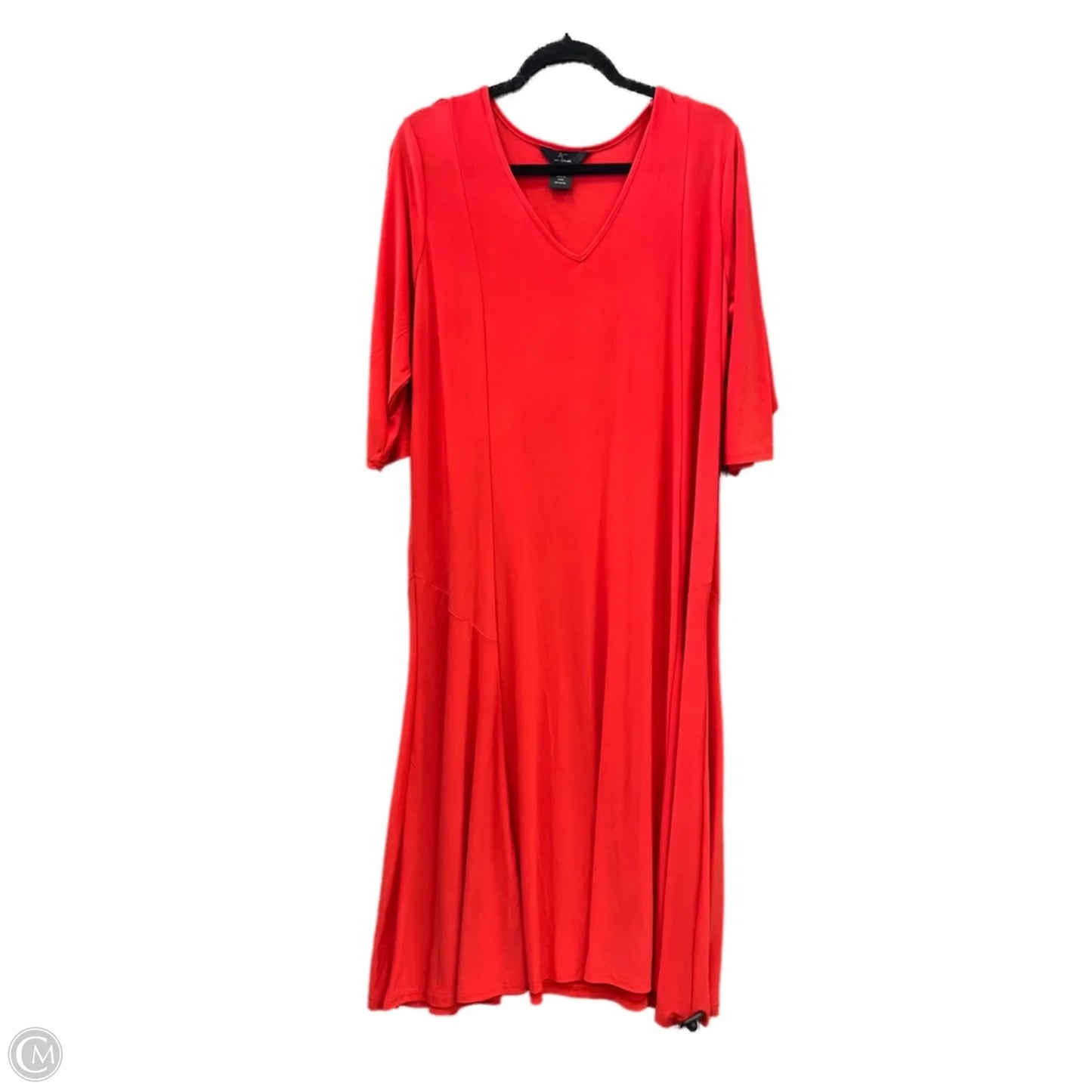Dress Casual Midi By Nina Leonard In Red, Size: 2x