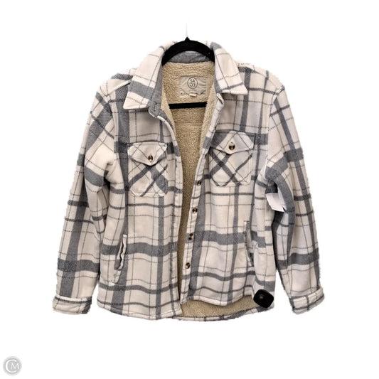 Jacket Faux Fur & Sherpa By Sage In Plaid Pattern, Size: S