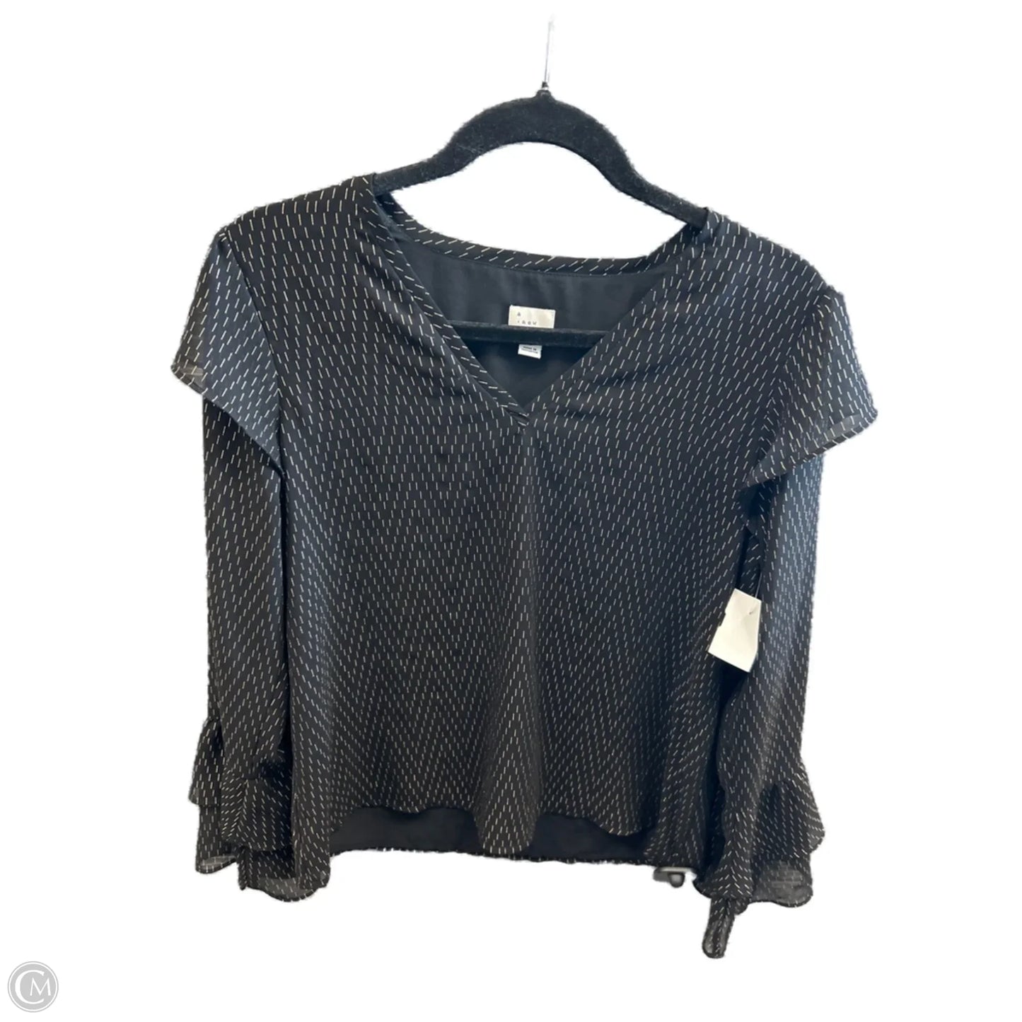 Top Long Sleeve By A New Day In Black & Gold, Size: S