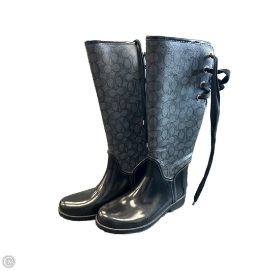 Boots Designer By Coach In Black, Size: 8