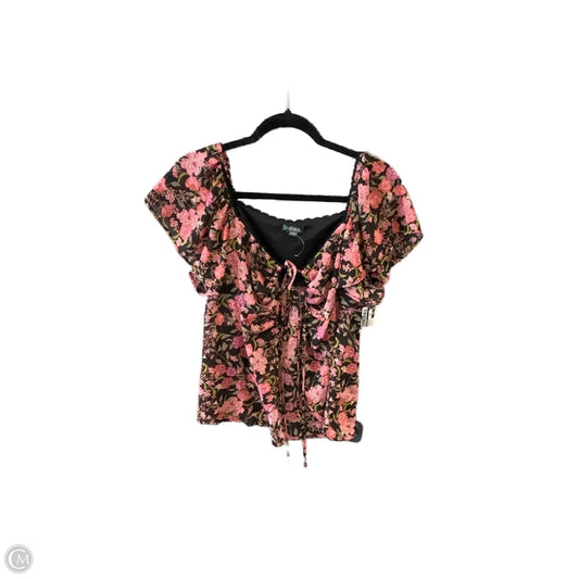 Blouse Short Sleeve By Wild Diva In Floral Print, Size: M