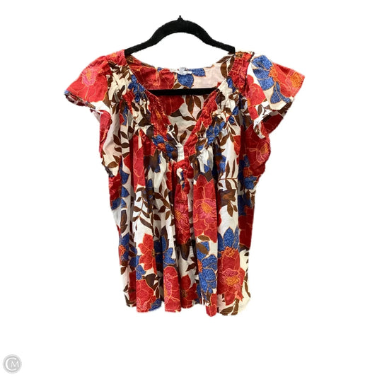 Top Short Sleeve By Maurices In Red, Size: L
