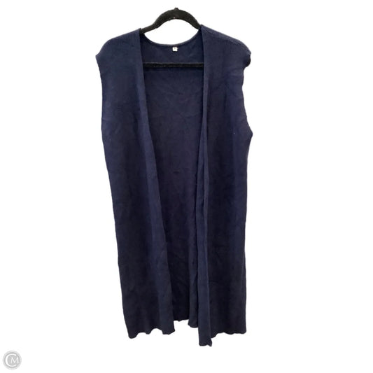 Vest Sweater By Clothes Mentor In Navy, Size: L
