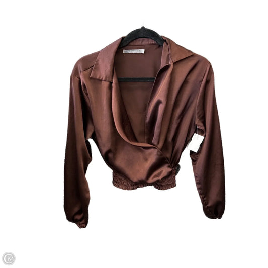 Blouse Long Sleeve By Red In Brown, Size: Xs