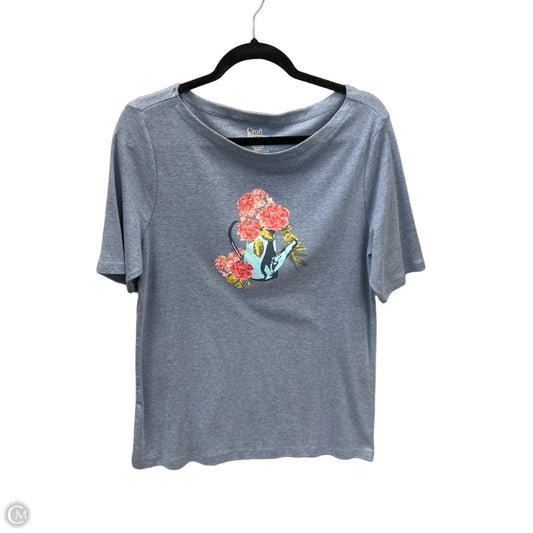 Top Short Sleeve By Croft And Barrow In Blue, Size: Xl