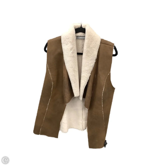 Vest Faux Fur & Sherpa By Clothes Mentor In Brown, Size: L