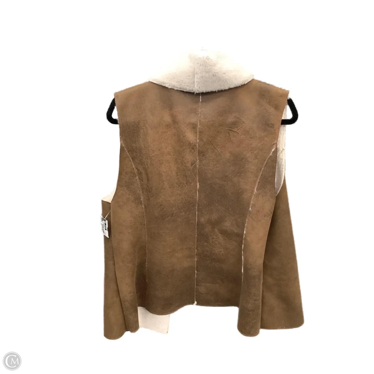 Vest Faux Fur & Sherpa By Clothes Mentor In Brown, Size: L