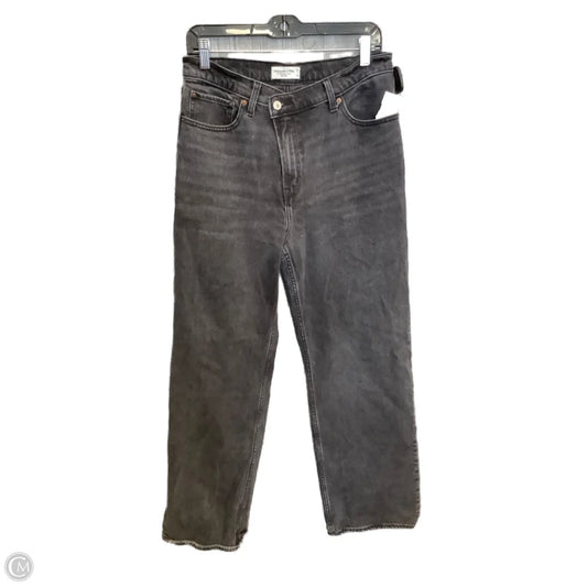 Jeans Straight By Abercrombie And Fitch In Black Denim, Size: 8
