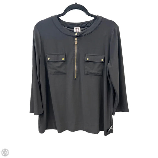 Top Long Sleeve By Anne Klein In Black, Size: L