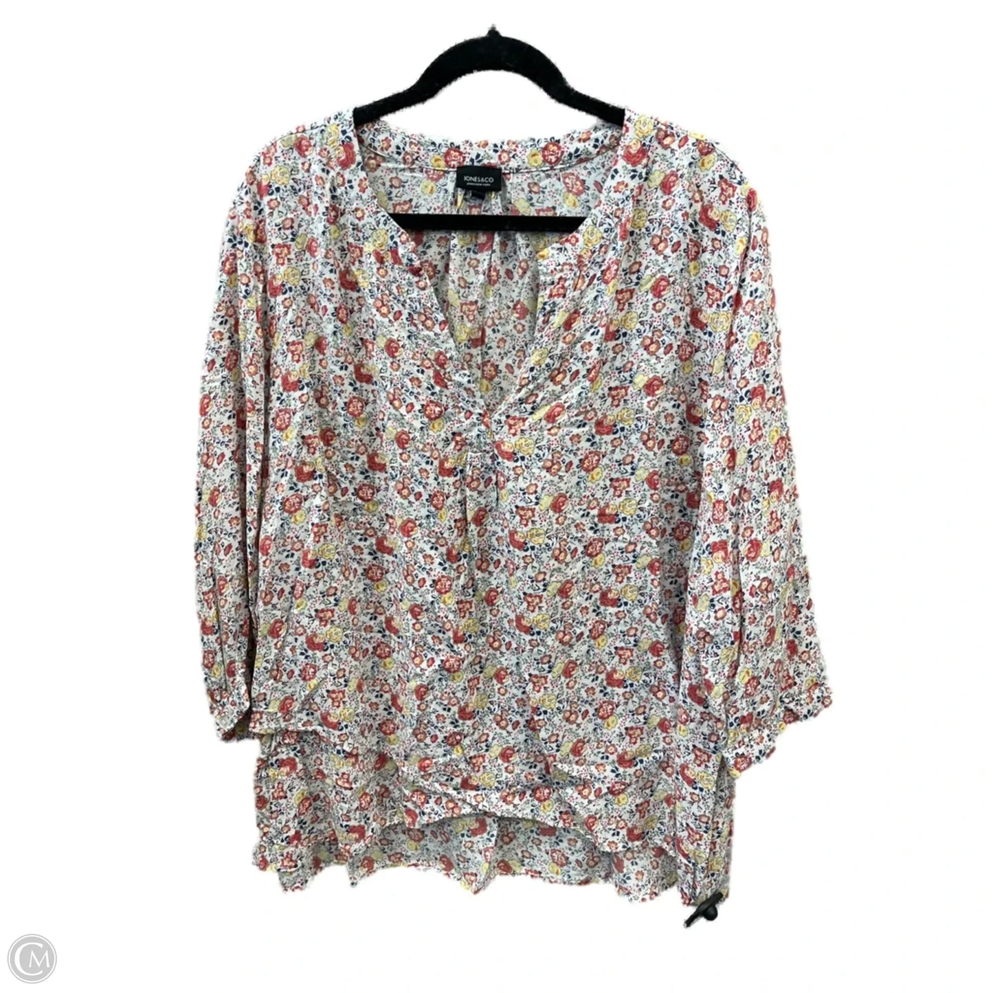 Top Long Sleeve By Jones And Co In Multi-colored, Size: 2x