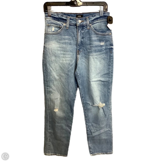 Jeans Straight By Express In Blue Denim, Size: 4