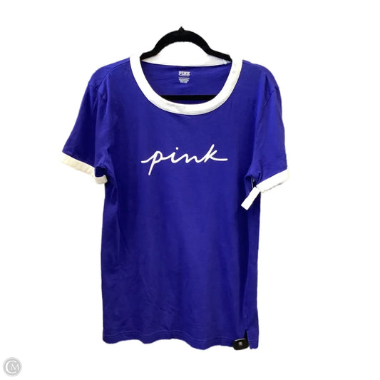 Top Short Sleeve By Pink In Blue & White, Size: Xs