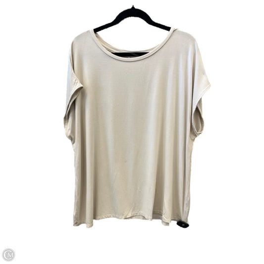 Top Short Sleeve By Ava & Viv In Beige, Size: 1x